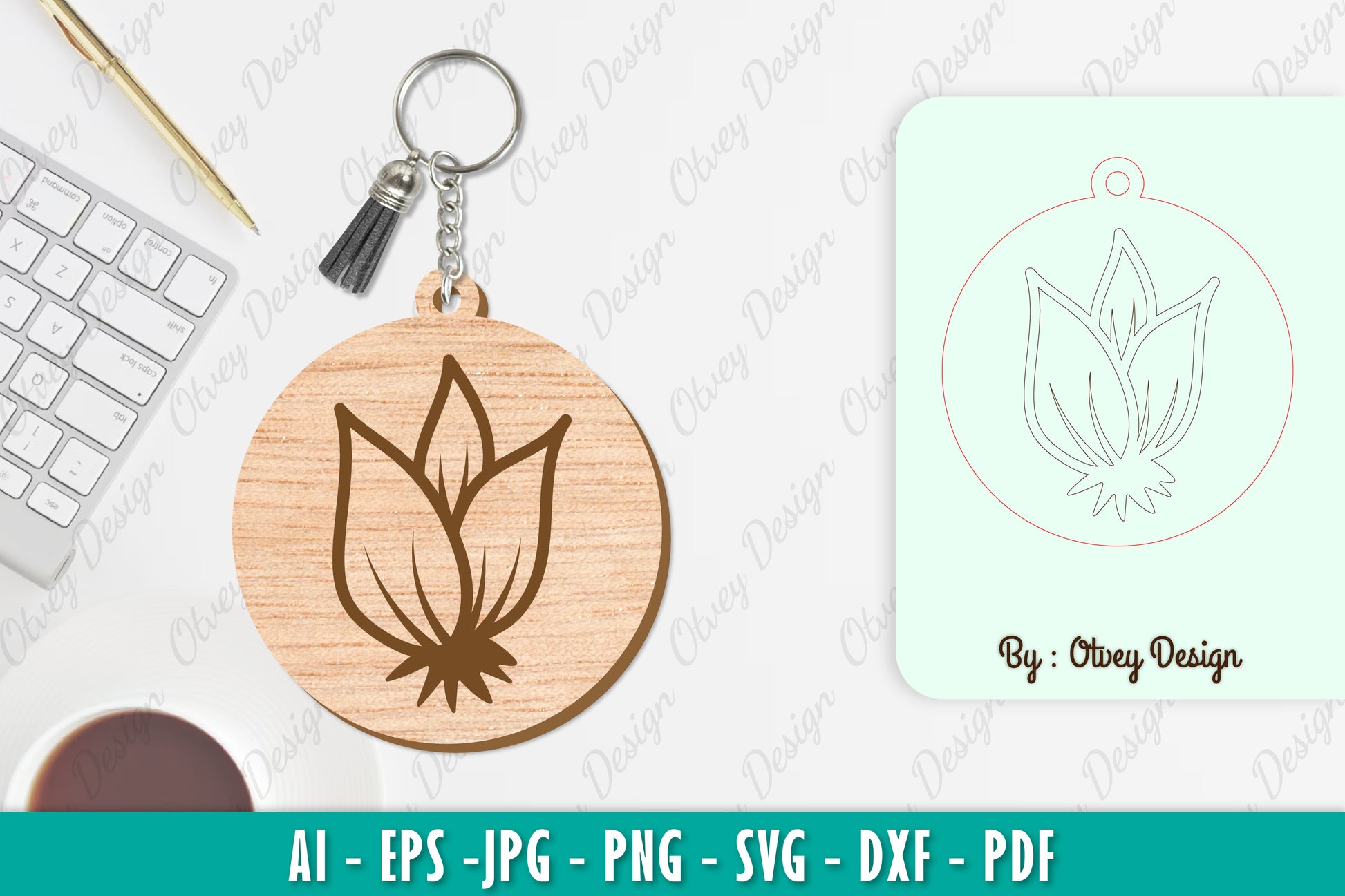 Flower Keychain SVG Bundle 28 - CraftNest - Digital Crafting and Art