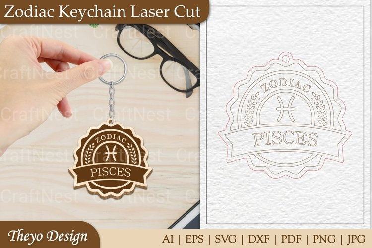 Zodiac Keychain SVG Bundle