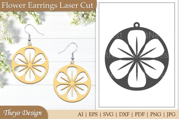 Earrings Lasercut Flower SVG Bundle