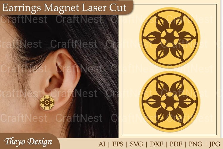 Lasercut Earrings Magnet SVG Bundle