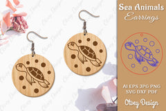 Sea Animals Earrings Laser Cut SVG Bundle 12 - CraftNest - Digital Crafting and Art