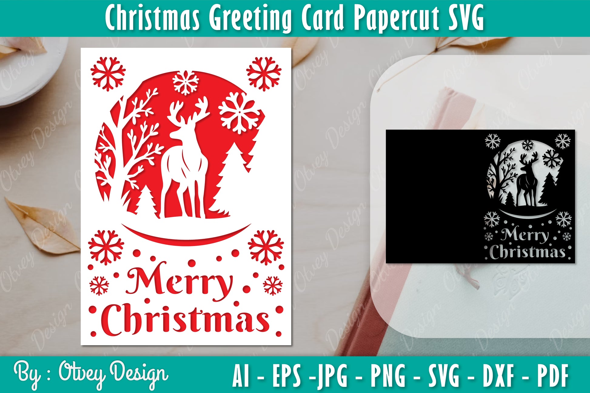 Christmas Greeting Card SVG Bundle 4 - CraftNest - Digital Crafting and Art