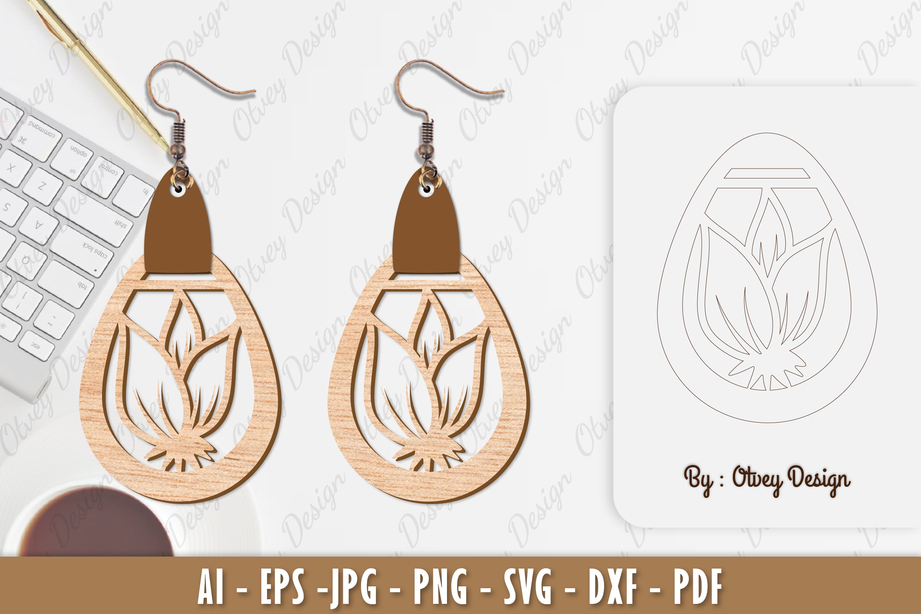 Flower Earring SVG Bundle 64 - CraftNest - Digital Crafting and Art