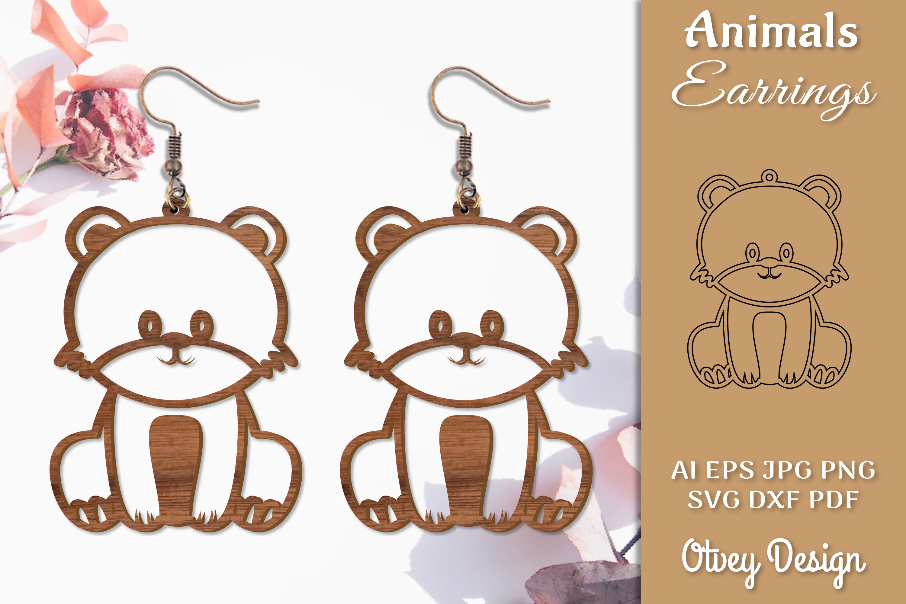 Animal Earrings SVG Bundle 4 - CraftNest - Digital Crafting and Art