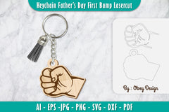Father's Day Fist Bump Keychain SVG Bundle 17 - CraftNest - Digital Crafting and Art