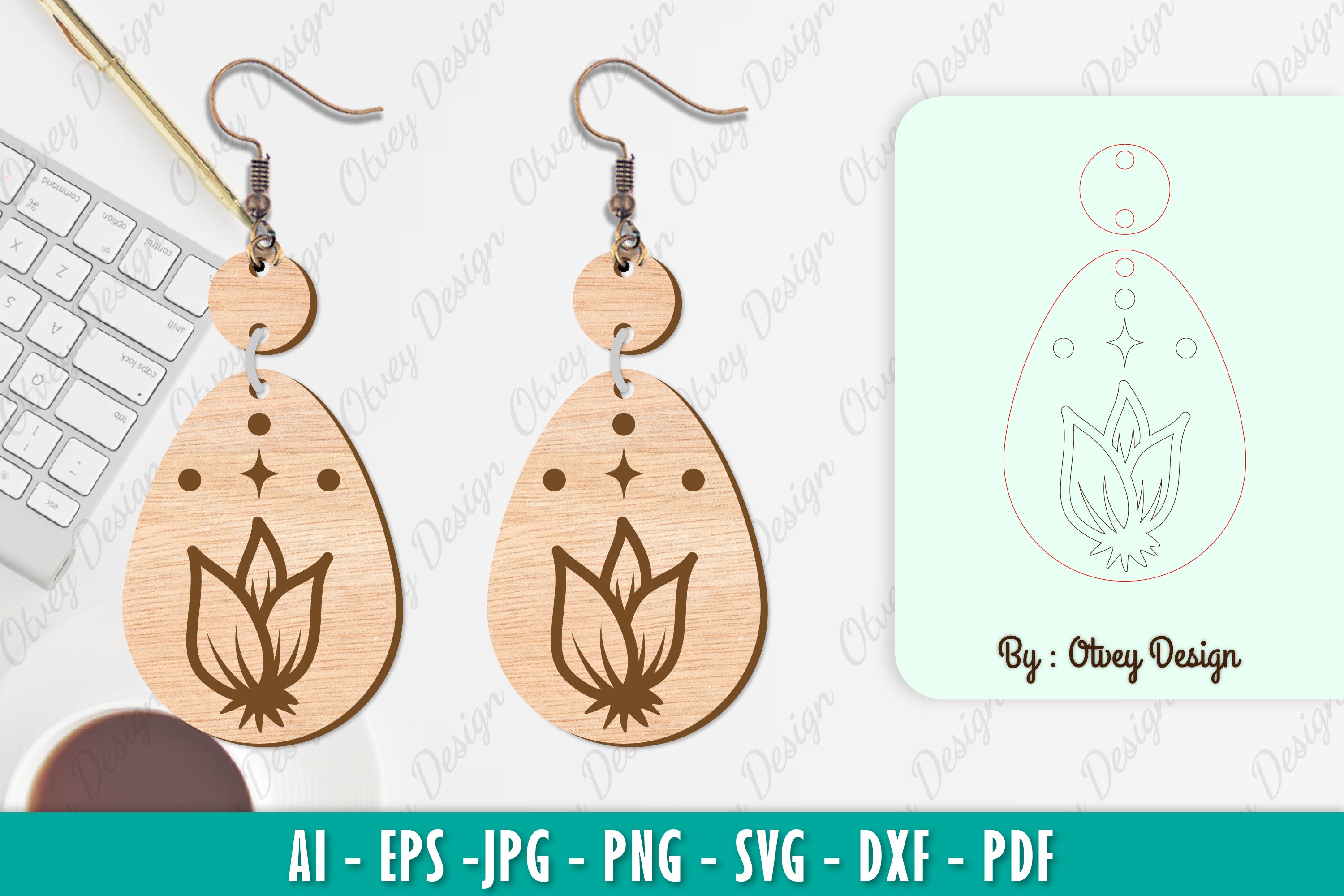 Flower Earring SVG Bundle 76 - CraftNest - Digital Crafting and Art