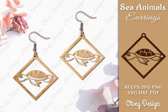 Sea Animals Earrings Laser Cut SVG Bundle 23 - CraftNest - Digital Crafting and Art