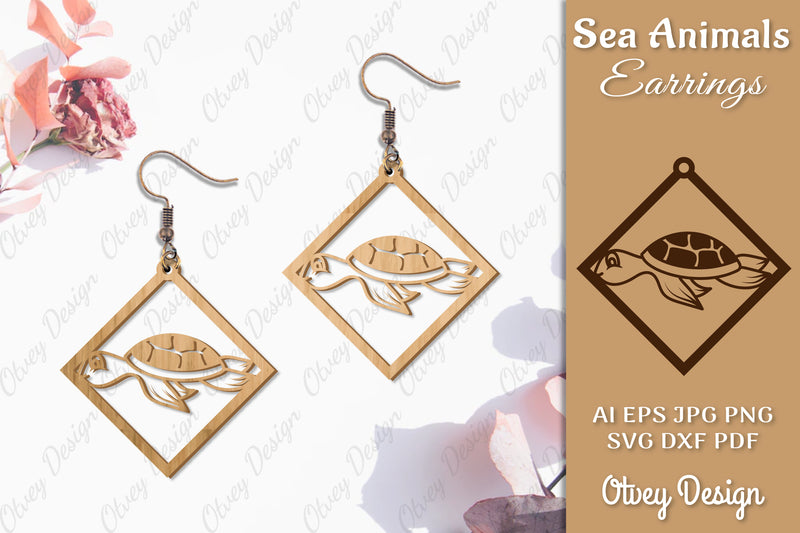 Sea Animals Earrings Laser Cut SVG Bundle 23 - CraftNest - Digital Crafting and Art