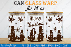 Snowman Can Glass 16 OZ SVG Bundle 7 - CraftNest - Digital Crafting and Art