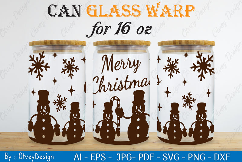 Snowman Can Glass 16 OZ SVG Bundle 7 - CraftNest - Digital Crafting and Art