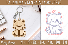 Cat Animal Keychain Laser Cut SVG Bundle 1 - CraftNest - Digital Crafting and Art