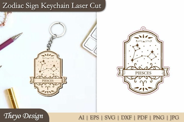 Zodiac Sign Keychain SVG Bundle