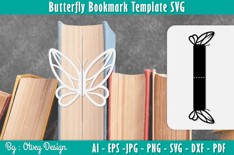 Butterfly Bookmark Template SVG Bundle 19 - CraftNest - Digital Crafting and Art