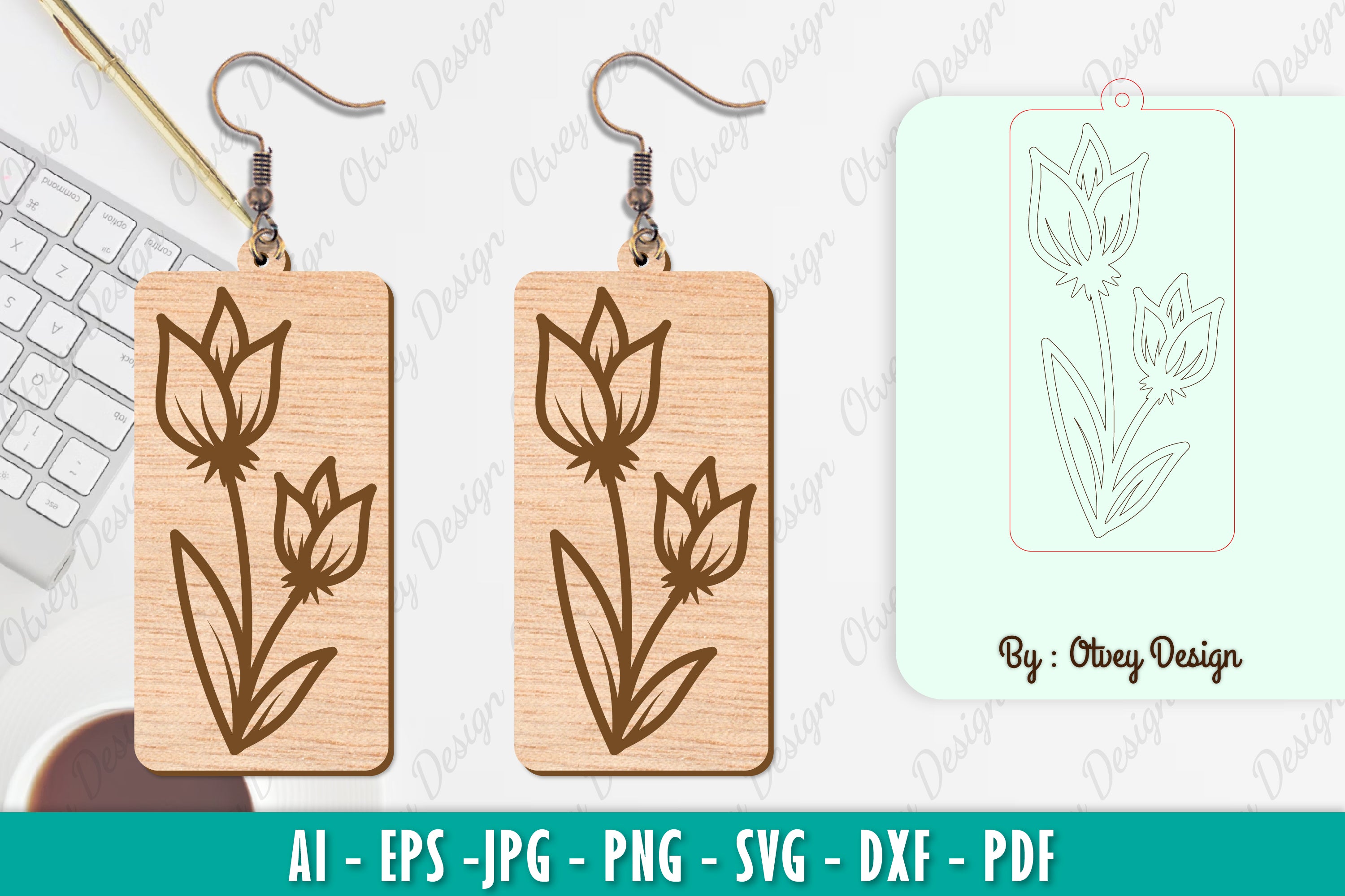 Flower Earring SVG Bundle 28 - CraftNest - Digital Crafting and Art