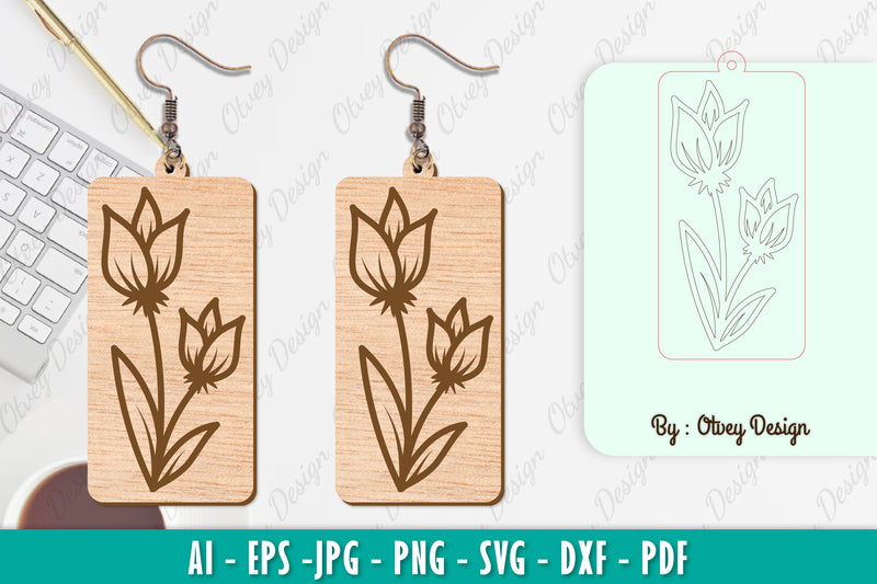 Flower Earring SVG Bundle 28 - CraftNest - Digital Crafting and Art