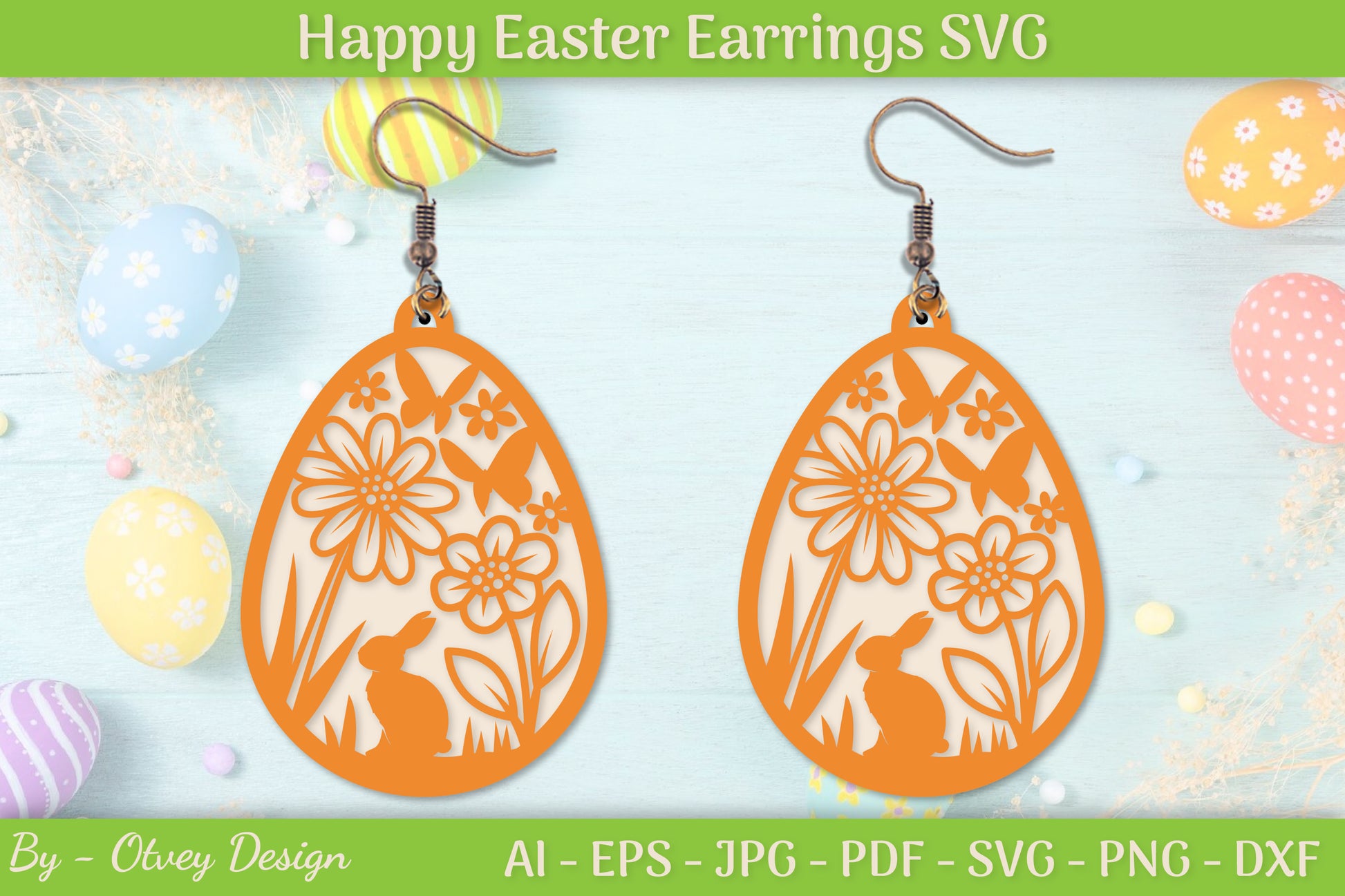 Easter Bunny Earring SVG Layered Bundle 2 - CraftNest - Digital Crafting and Art