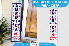 USA Patriotic Vertical Porch Signs SVG Bundle 4 - CraftNest - Digital Crafting and Art