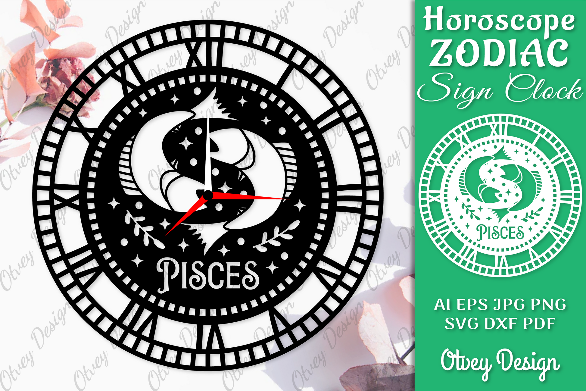 Horoscope Zodiac Sign Laser Cut Clock Template SVG Bundle 4 - CraftNest - Digital Crafting and Art
