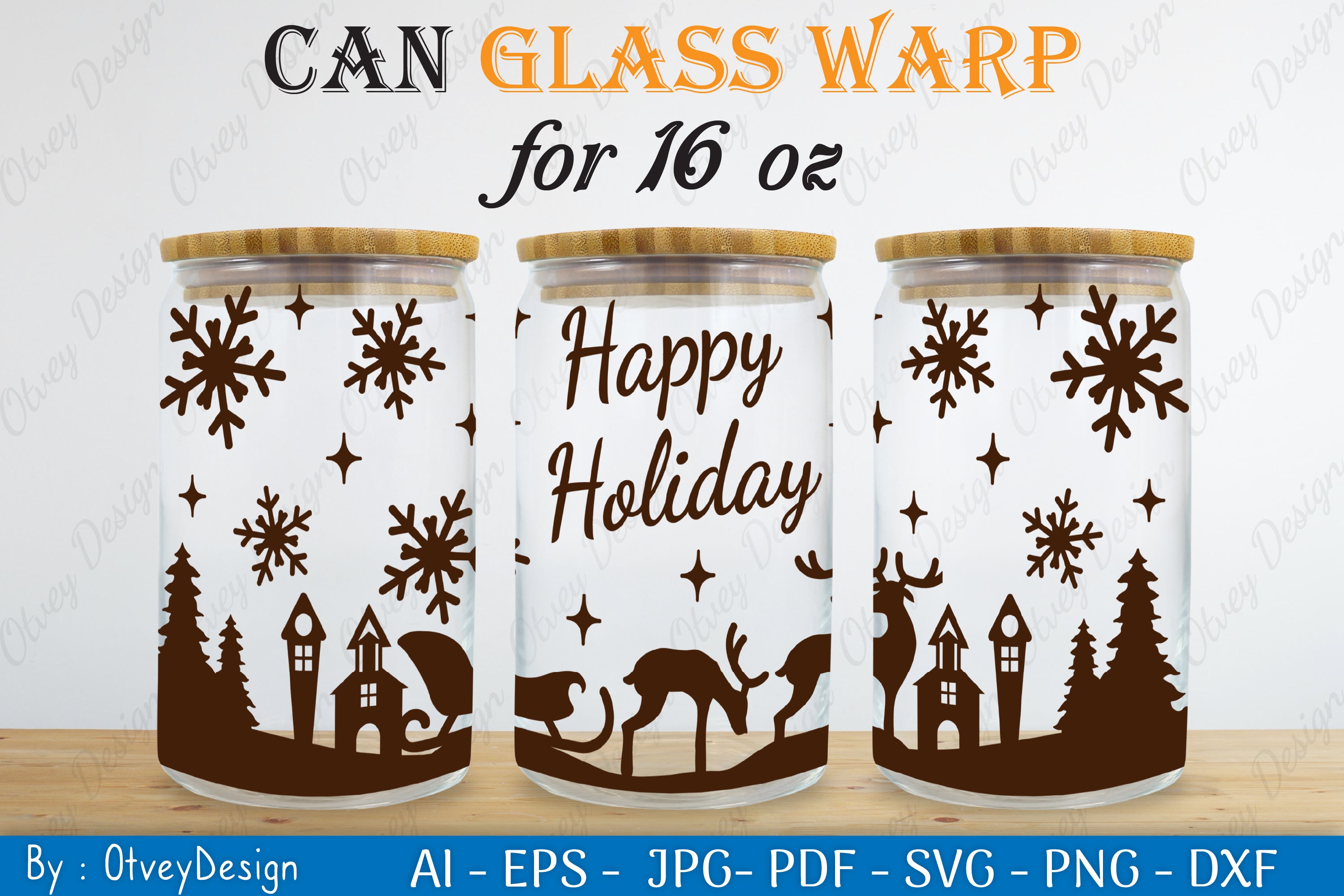 Christmas Santa Sleigh Can Glass 16 OZ SVG Bundle 4 - CraftNest - Digital Crafting and Art