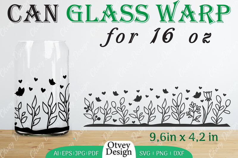 Blooming Wildflowers Can Glass 16 OZ SVG Bundle 4 - CraftNest - Digital Crafting and Art