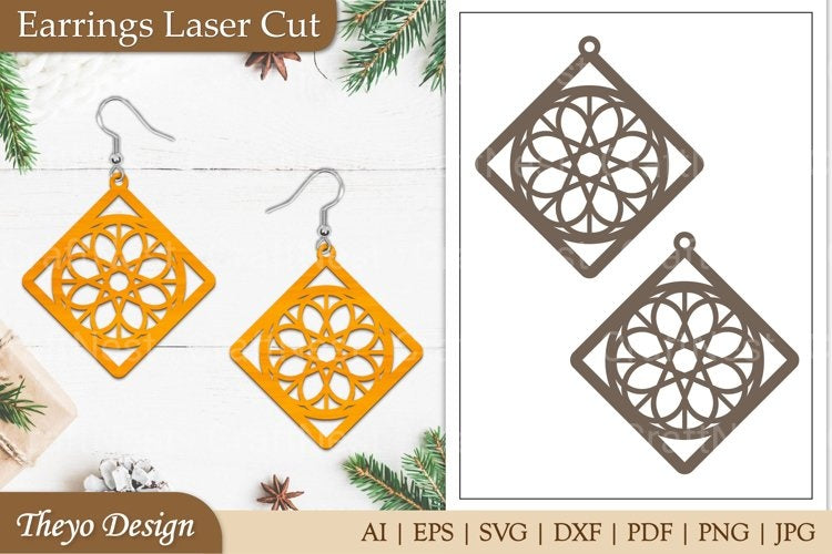 Earrings Lasercut Mandala SVG Bundle