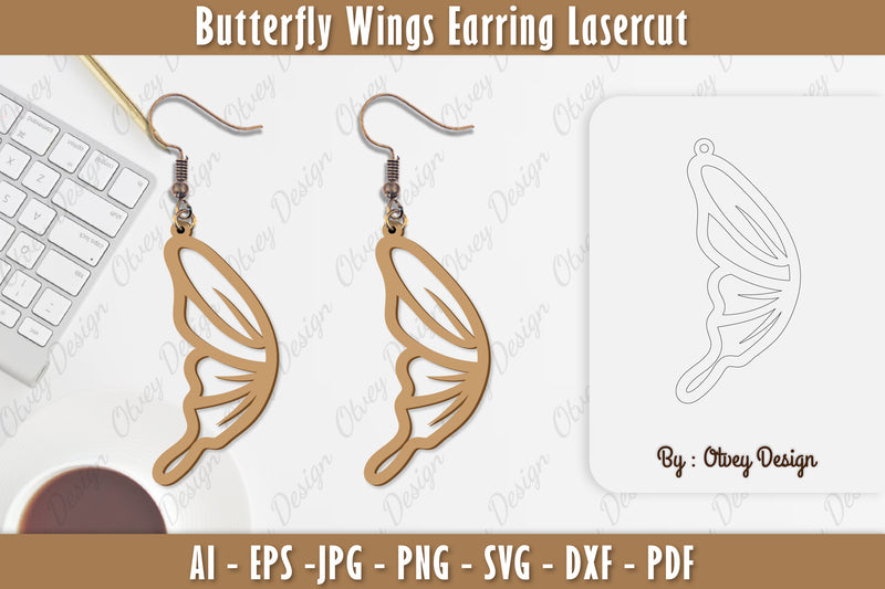 Butterfly Earring Lasercut SVG Bundle 4 - CraftNest - Digital Crafting and Art
