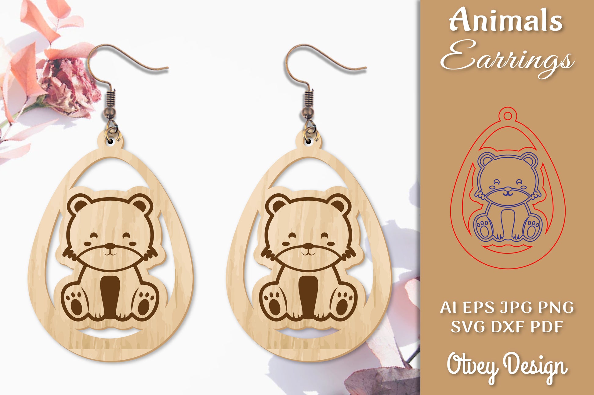 Cat Animal Earrings Lasercut SVG Bundle - CraftNest - Digital Crafting and Art