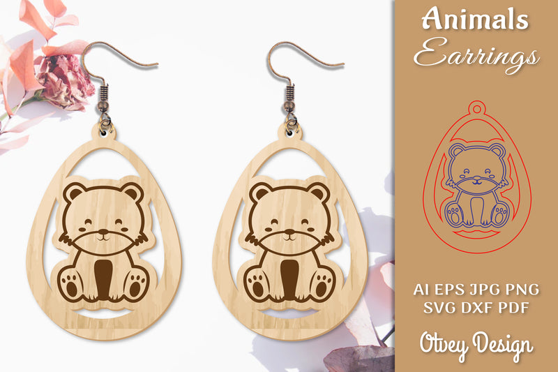 Cat Animal Earrings Lasercut SVG Bundle - CraftNest - Digital Crafting and Art