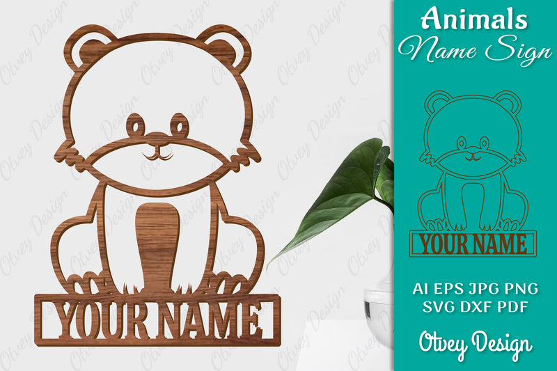 Animal Name Sign SVG Laser Cut Template Door Wall Hanger SVG Bundle 4 - CraftNest - Digital Crafting and Art