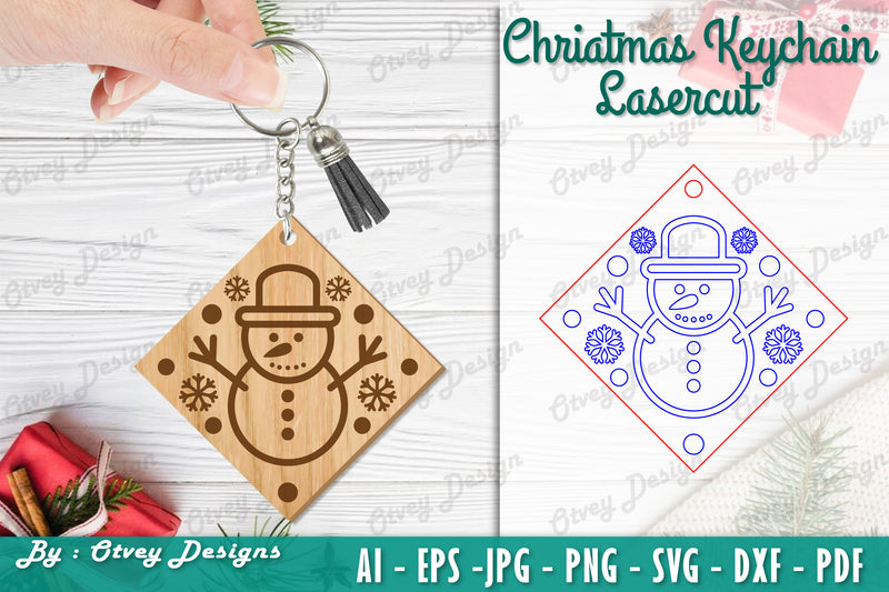 Christmas Keychain Lasercut SVG Bundle 71 - CraftNest - Digital Crafting and Art