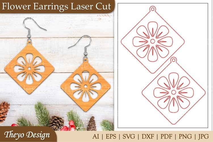Earrings Lasercut Flower SVG Bundle