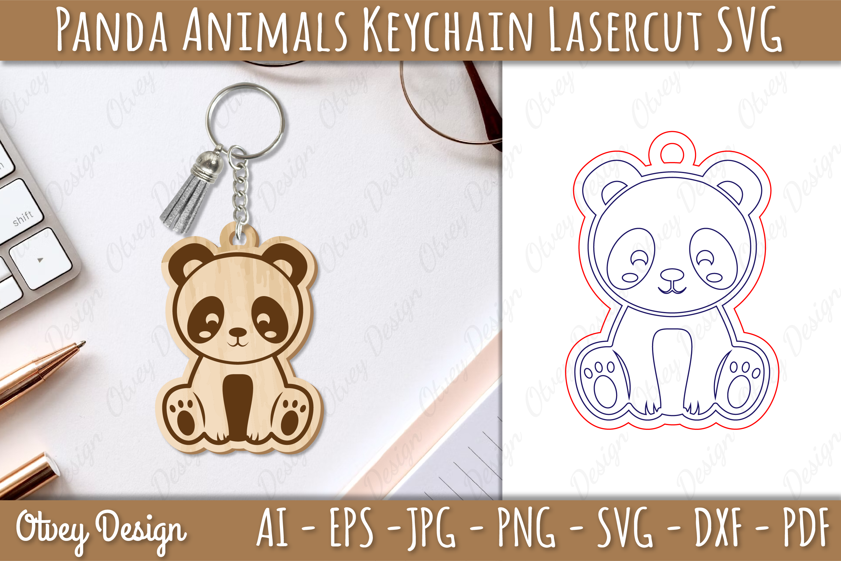 Panda Animal Keychain SVG Bundle 1 - CraftNest - Digital Crafting and Art