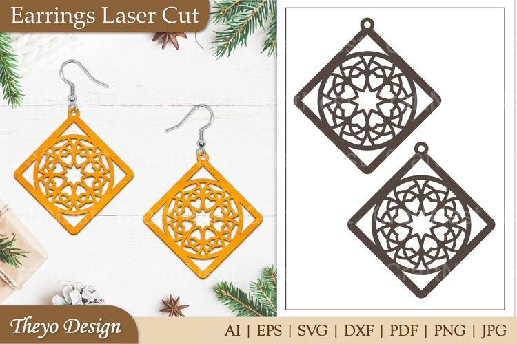 Lasercut Mandala Earrings SVG Bundle
