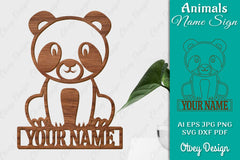 Animal Name Sign SVG Laser Cut Template Door Wall Hanger SVG Bundle 5 - CraftNest - Digital Crafting and Art