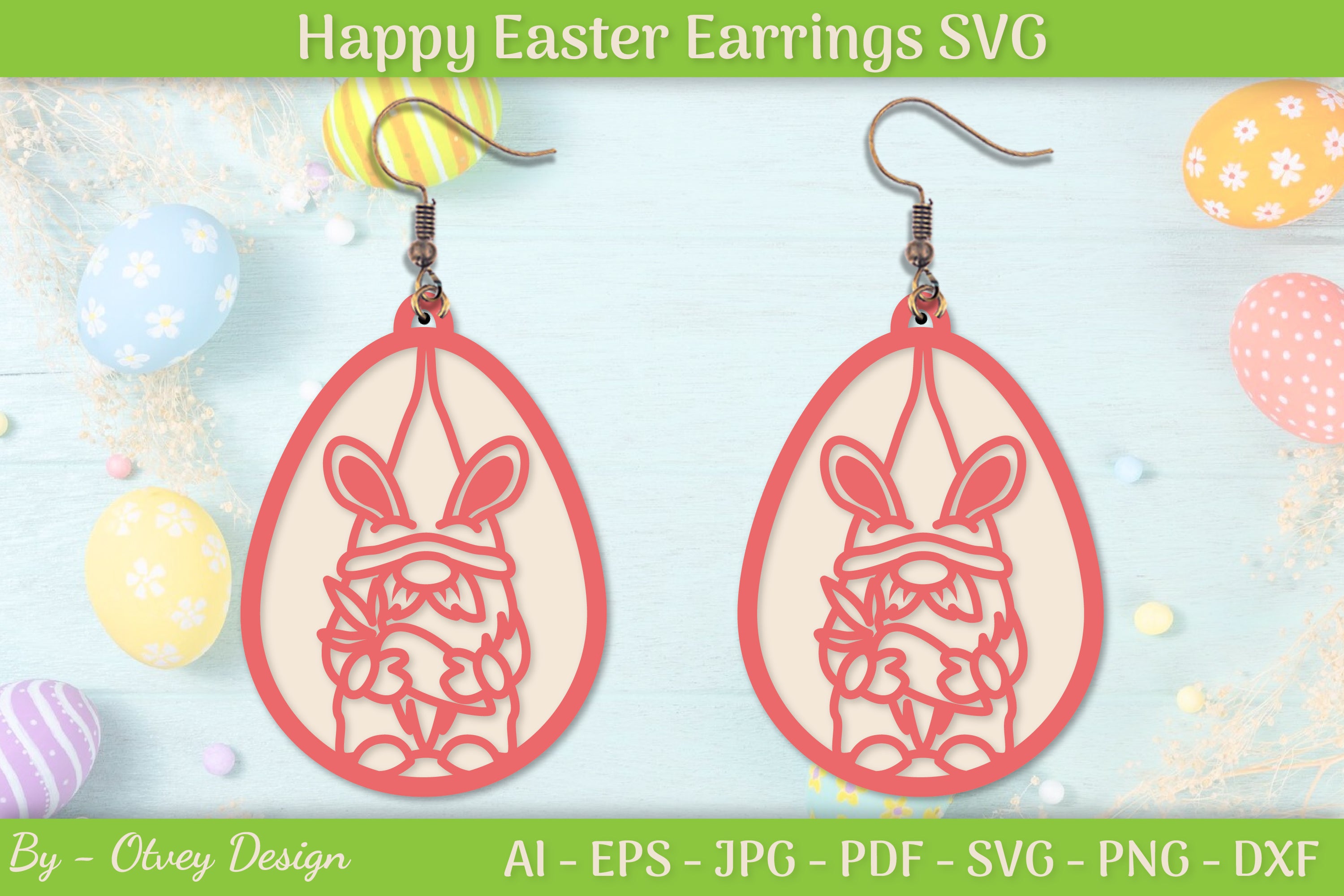 Easter Bunny Earring SVG Layered Bundle 3 - CraftNest - Digital Crafting and Art
