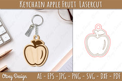 Apple Fruit Keychain Lasercut SVG Bundle - CraftNest - Digital Crafting and Art