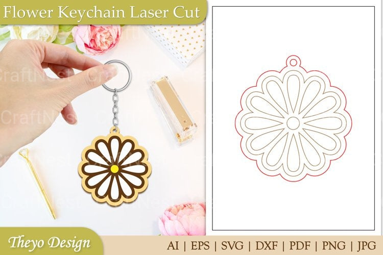 Flower Keychain SVG Bundle