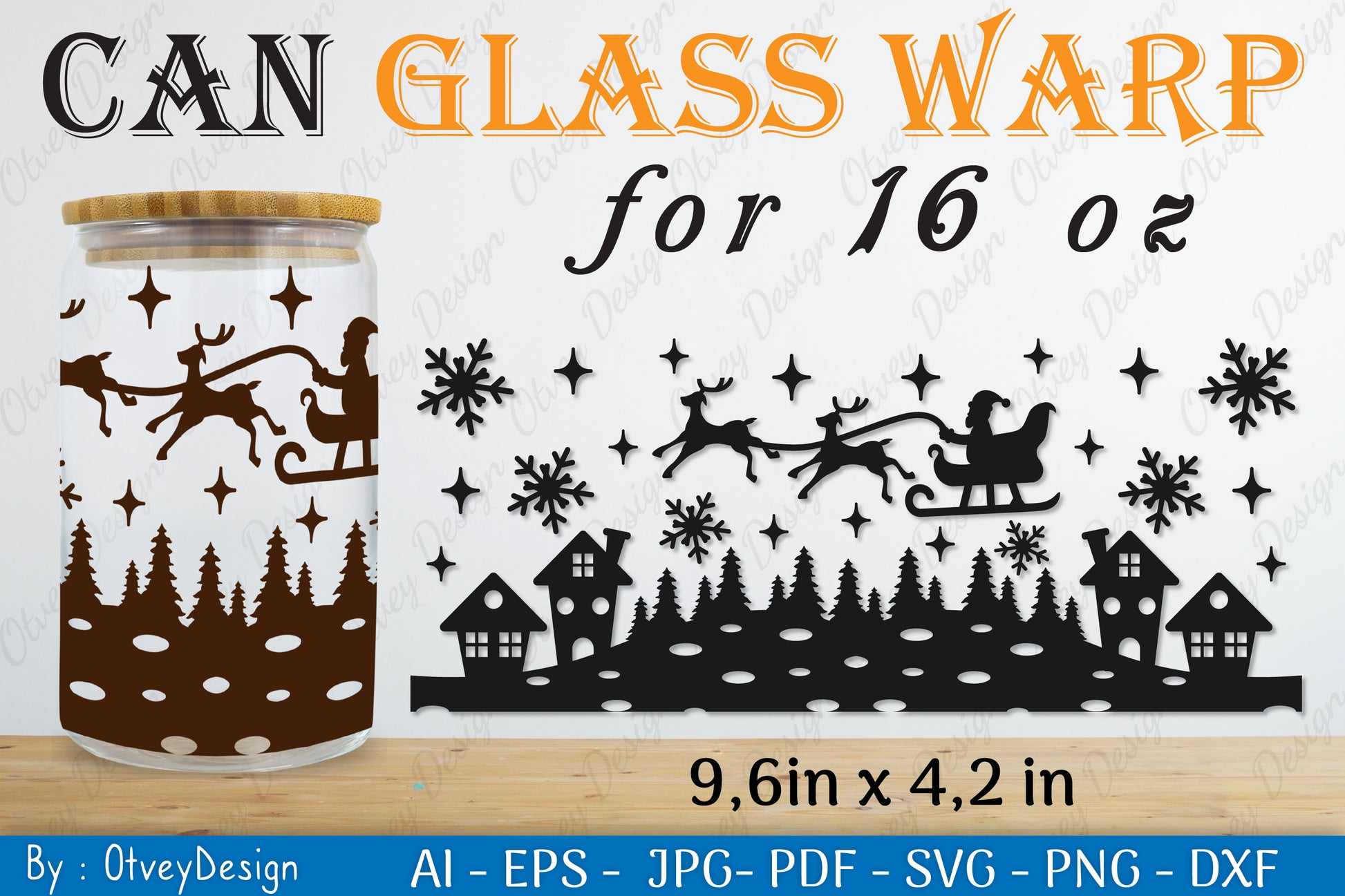 Christmas Santa Sleigh Can Glass 16 OZ SVG Bundle 5 - CraftNest - Digital Crafting and Art