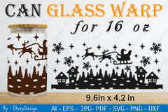 Christmas Santa Sleigh Can Glass 16 OZ SVG Bundle 5 - CraftNest - Digital Crafting and Art