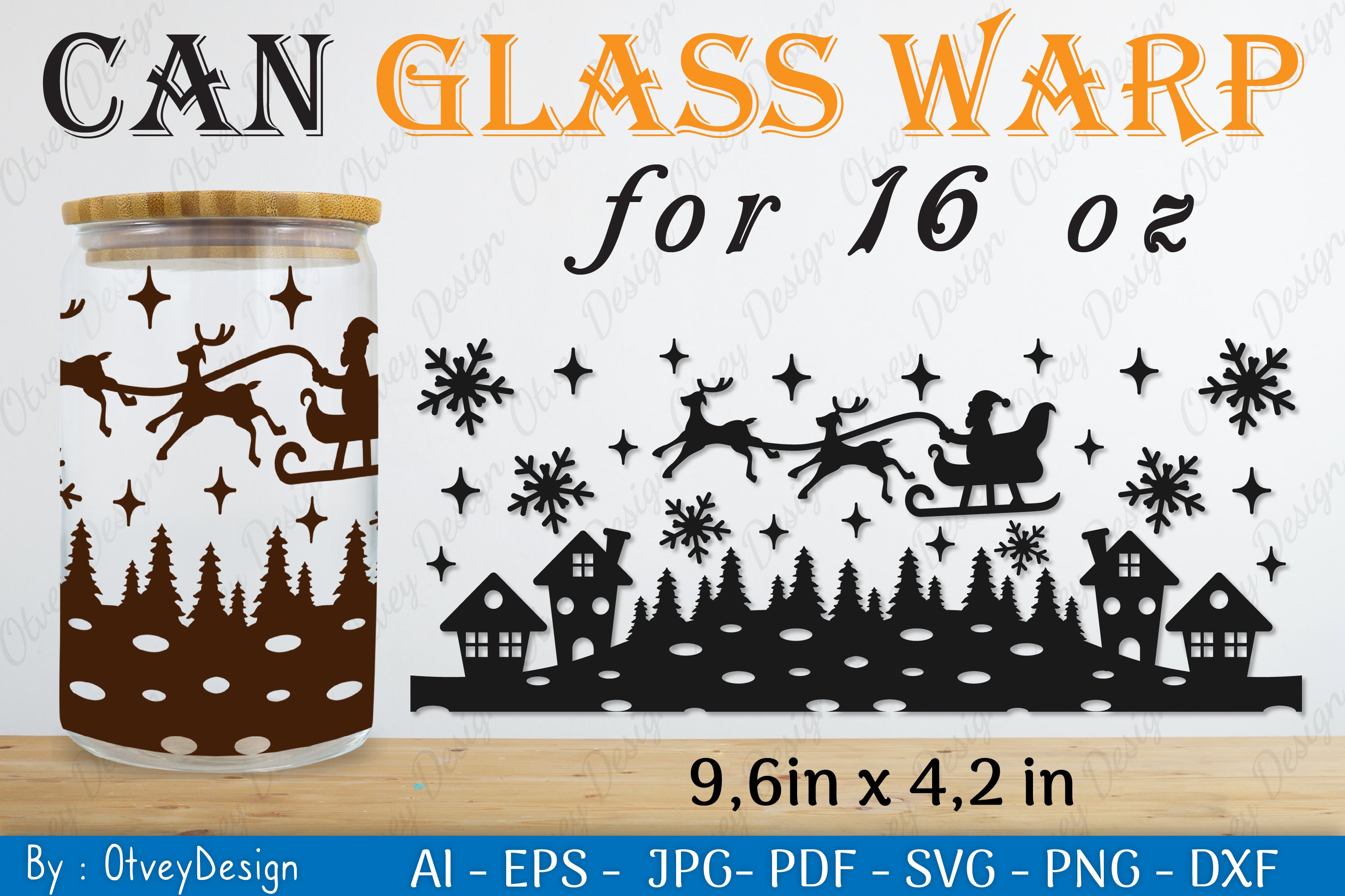 Christmas Santa Sleigh Can Glass 16 OZ SVG Bundle 5 - CraftNest - Digital Crafting and Art