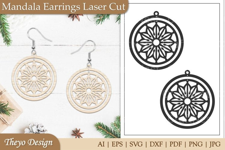 Earrings Mandala SVG Bundle