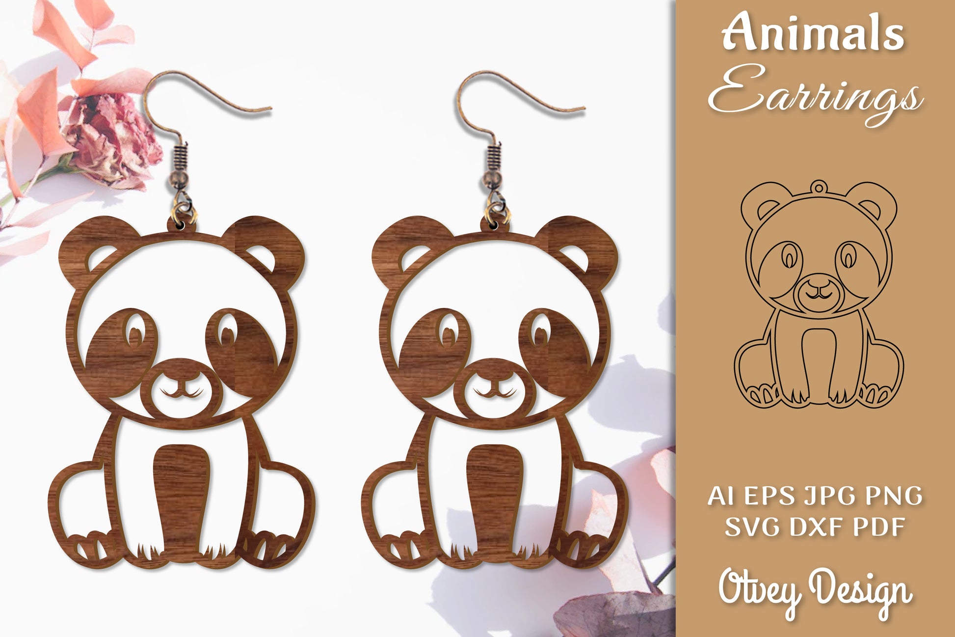 Animal Earrings SVG Bundle 5 - CraftNest - Digital Crafting and Art