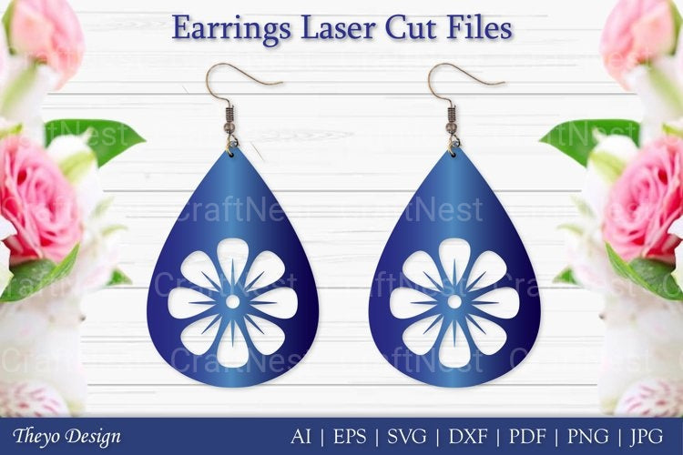 Laser Cut Flower Earrings SVG Bundle