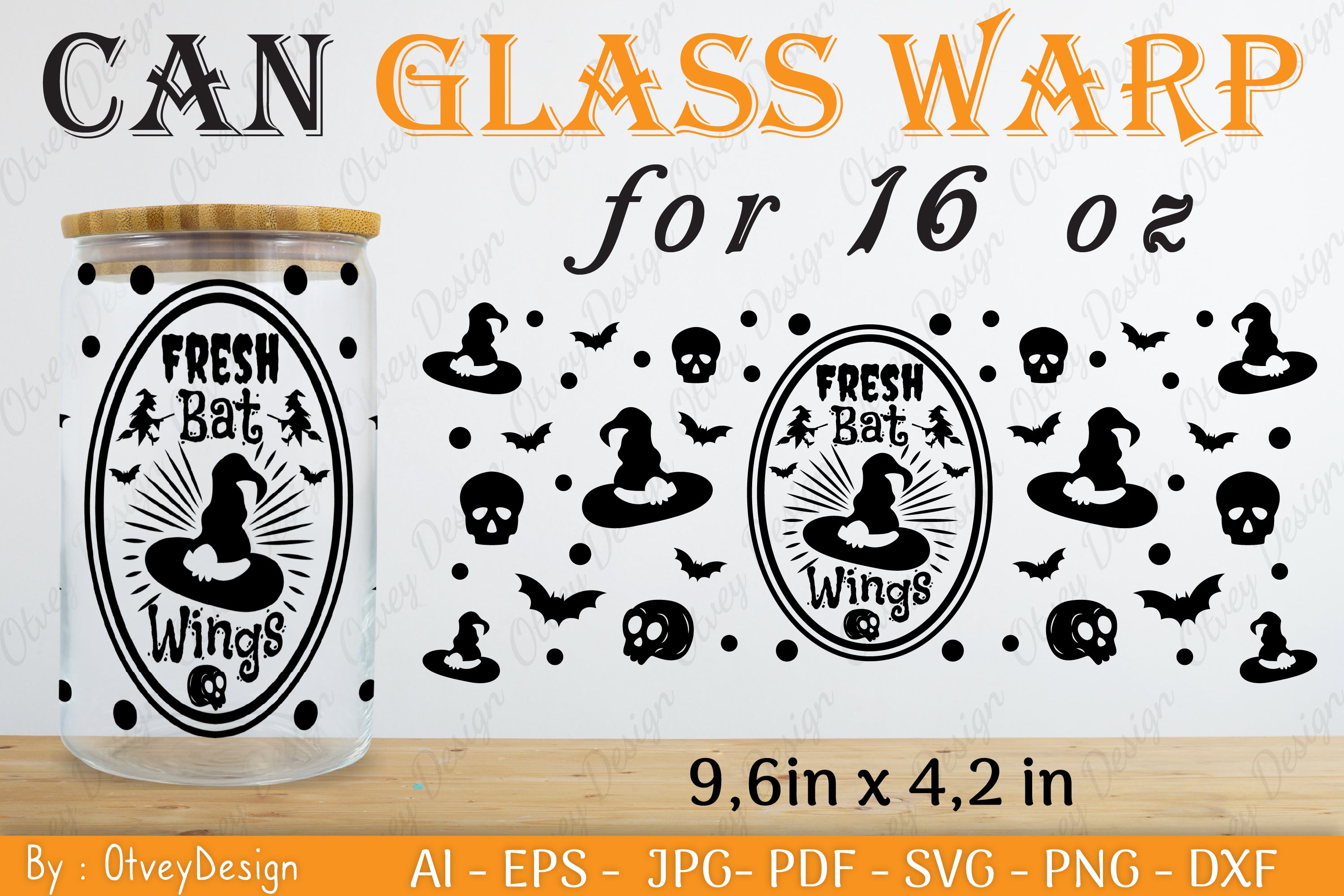 Halloween 16 oz Can Glass Wrap SVG Bundle 9 - CraftNest - Digital Crafting and Art