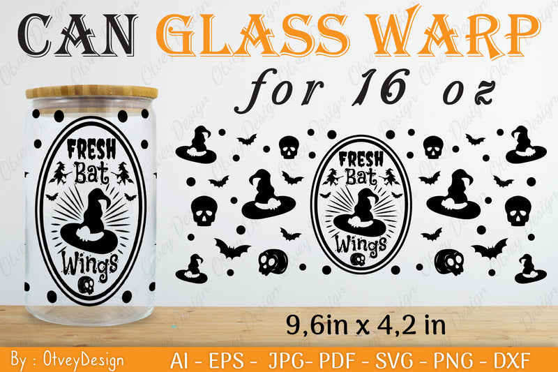 Halloween 16 oz Can Glass Wrap SVG Bundle 9 - CraftNest - Digital Crafting and Art