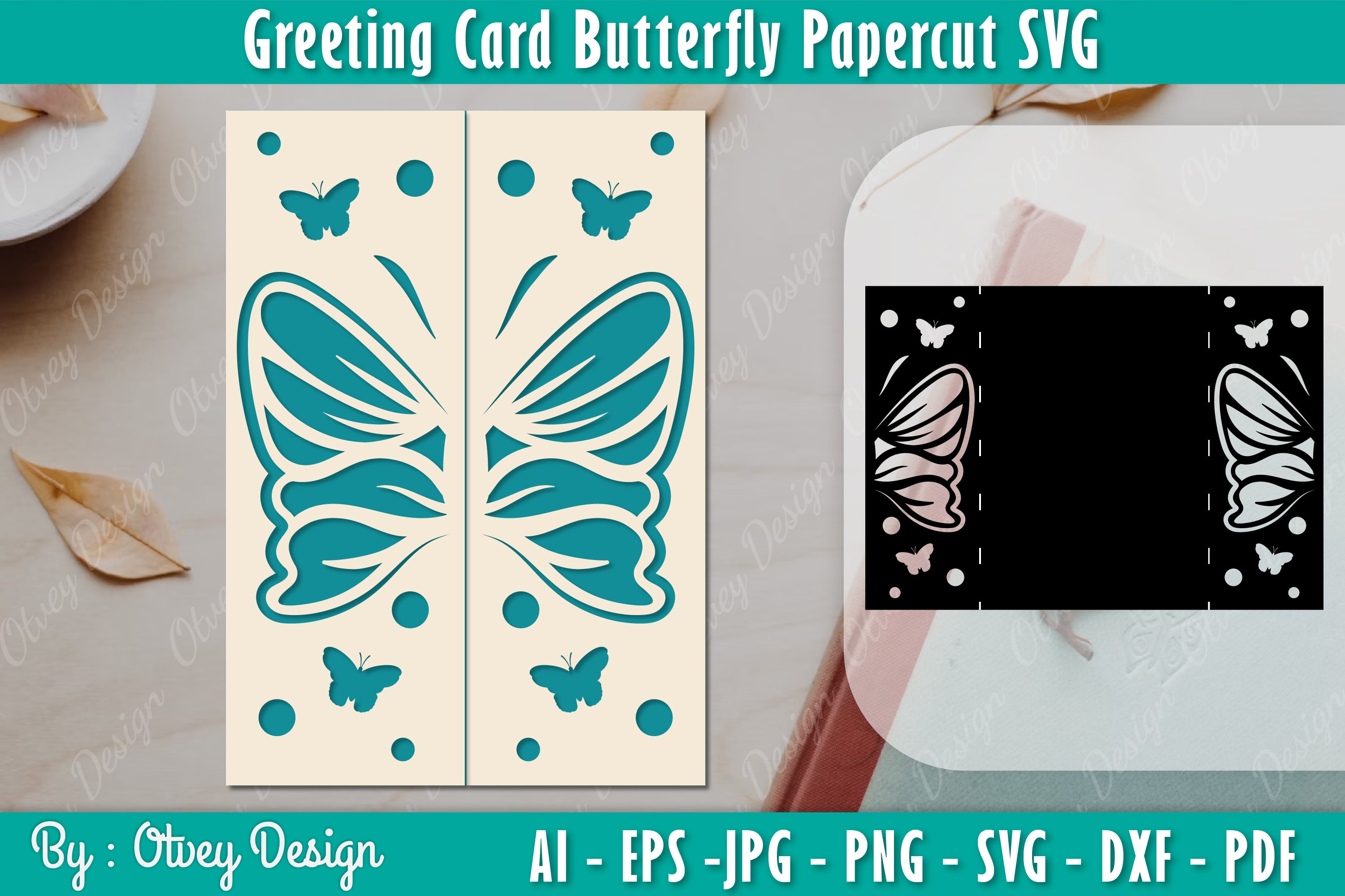 Greeting Card Butterfly SVG Bundle 5 - CraftNest - Digital Crafting and Art