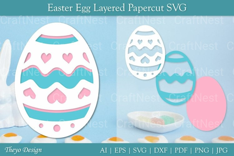 Easter Egg Layered Papercut SVG Bundle