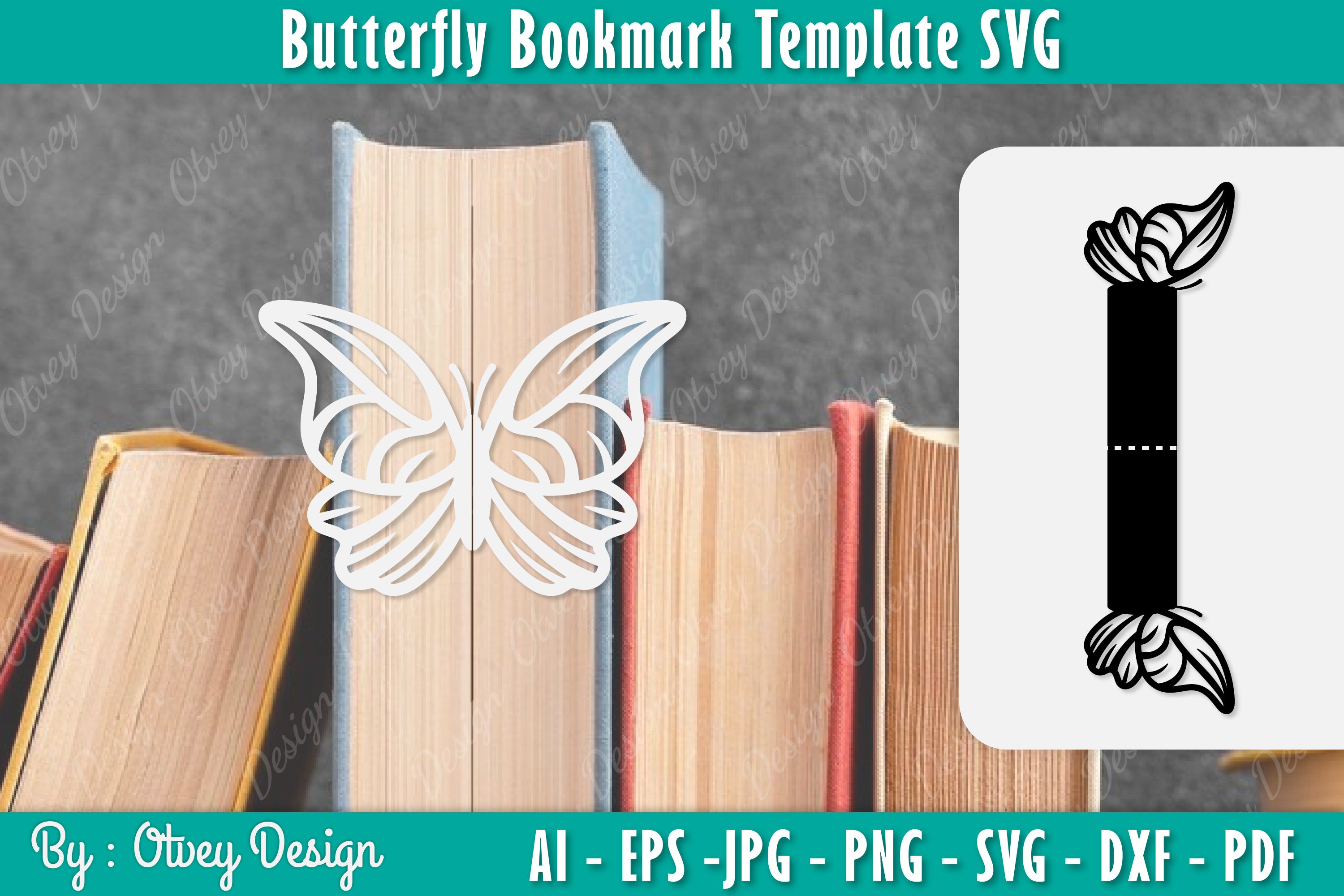Butterfly Bookmark Template SVG Bundle 20 - CraftNest - Digital Crafting and Art