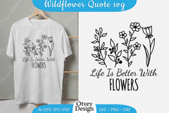 Wildflowers Quote Motivational Sayings SVG Bundle 5 - CraftNest - Digital Crafting and Art