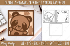 Animals Peeking Layered Lasercut SVG Bundle 5 - CraftNest - Digital Crafting and Art